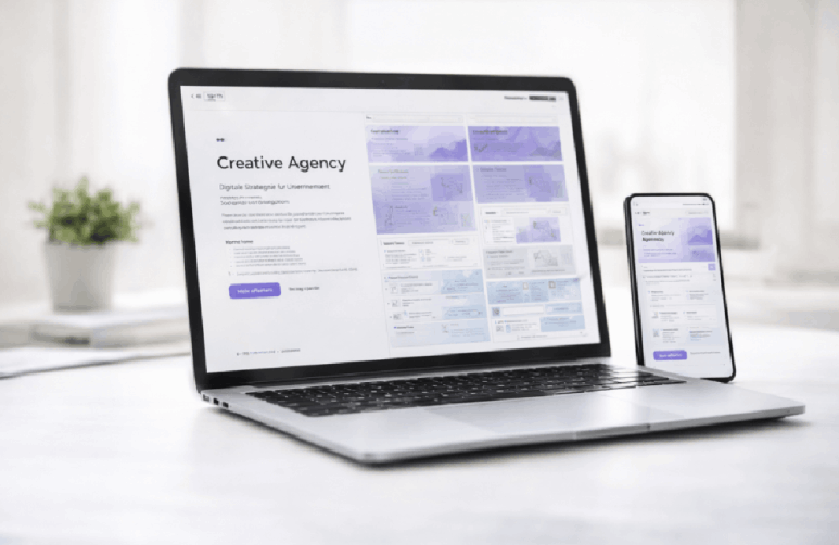 Laptop auf Schreibtisch