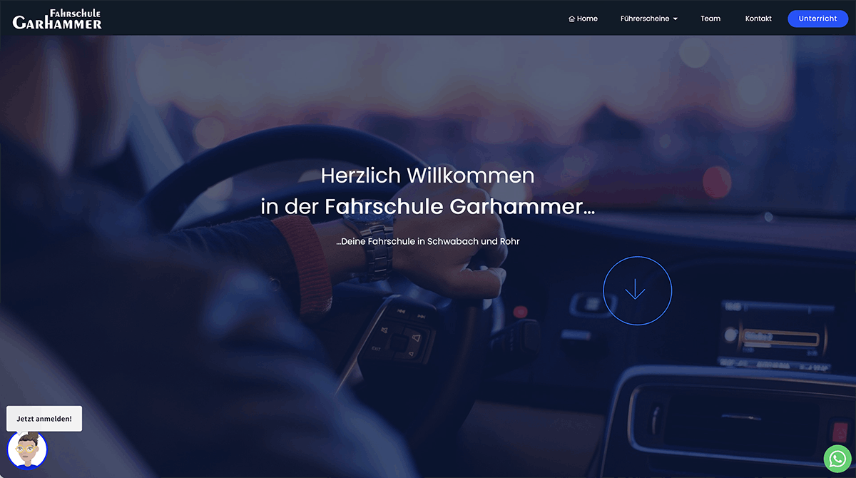 Screenshot Fahrschule Garhammer