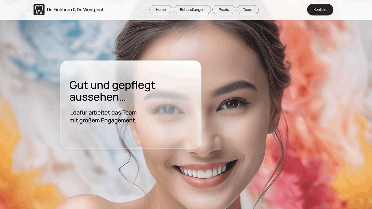 Screenshot Zahnarztpraxis