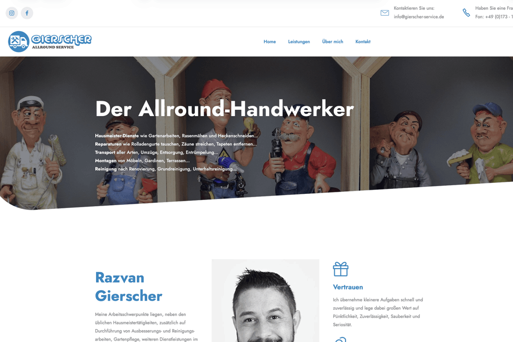 screenshot alte Gierscher Webseite